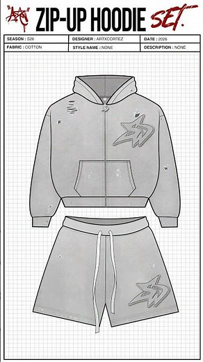 Designing a Zip-Up Hoodie Set From Scratch 👀 #shorts