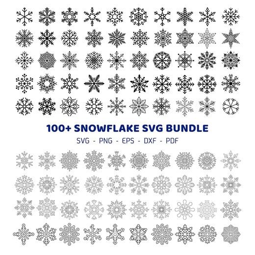 Snowflake SVG Bundle, Winter Clipart (digital Download) - Etsy