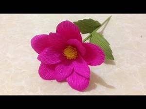 How to Make Simple Crepe Paper flowers - Flower Making of Crepe Paper - Paper Flower Tutorial