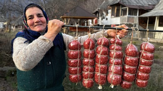 1.1M views · 10K reactions | Roasting breaded lard on ropes is a traditional culinary delight that brings joy to any gathering. In this video, I'll show you how to enjoy this savory treat and even share a simple recipe for making homemade sausage!❤️ #cooking #homemadefood #recipe | Sweet Village | Facebook