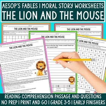 The Lion and the Mouse Aesop's Fables Reading Comprehension Passages & Questions