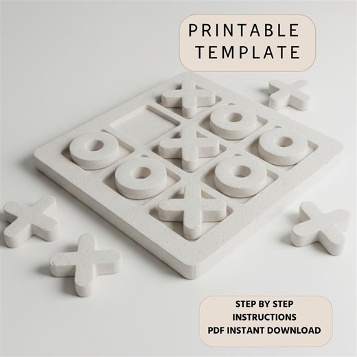 Tic Tac Toe Pottery Template: DIY Pottery Pattern (PDF) - Etsy