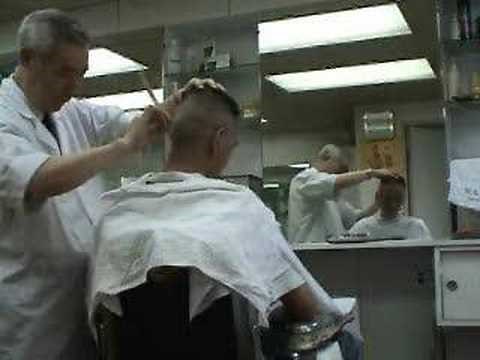 high and tigh crewcut in barbershop