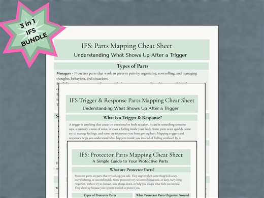 IFS Parts Work Printable Bundle | Therapy Worksheets for Trauma Recovery & Inner Child Healing (3 Pages PDF) - Etsy