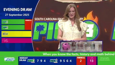 Evening SC Lottery Results: Sept. 27, 2025