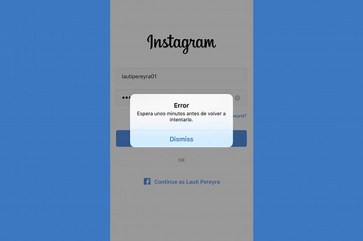 Mensaje "Instagram error: Espera unos minutos antes de volver a intentarlo": por qué aparece y solución