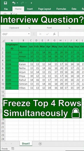 Freeze Multiple Rows in Excel 🔒 | Freeze Top 4 Rows Easily