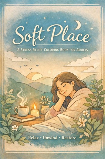 Soft Place – Stress Relief Coloring Book for Adults | Calming Coloring Pages for Anxiety, Relaxation & Mindfulness - Etsy