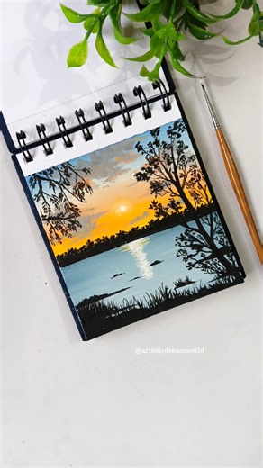 Paint With Me 🌇 #art #youtubeshorts #painting #shortvideo #sunset #aesthetic