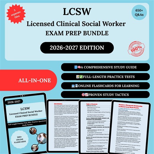 LCSW Exam Prep Bundle 2026 | Lcsw Study Guide | Aswb Lcsw Study Guide | Lcsw Exam Notes | Lcsw Exam Questions | Lcsw Exam Prep Guide | Lcsw - Etsy Ireland