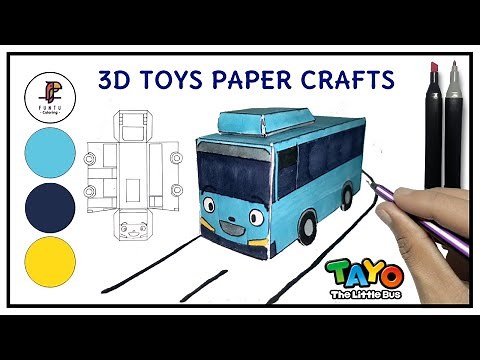 TAYO - DIY TOYS PAPER CRAFT Coloring for Kids | Learn Colors for Toddler | Funtu Coloring #78