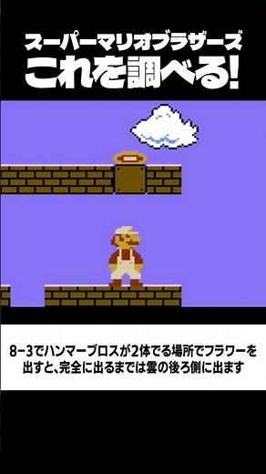 【マリオ1】 これを調べる！（ハンマーブロスが出現する所のフラワー！）【スーパーマリオブラザーズ】 #マリオ1 , #スーパーマリオブラザーズ , #mario3 ,