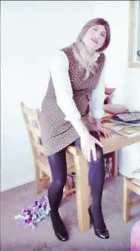 Crossdresser Casual Outfit #genderfluid #mature #mtf #legs #fashion #dress #heels #tights #cute