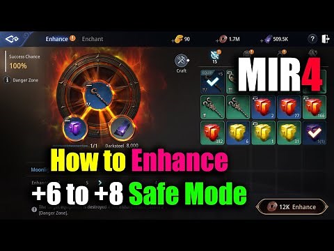 MIR4 How to Enhance Equipment +6 to +8 Safe Mode & Darkened Stone