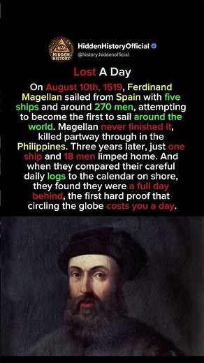 The First Voyage Around The World Lost A Day #history