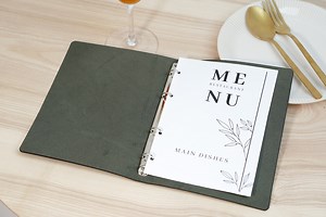 Embossed Logo Leather Menu Folder: A4 A5 Restaurant Menu Cover - Etsy UK