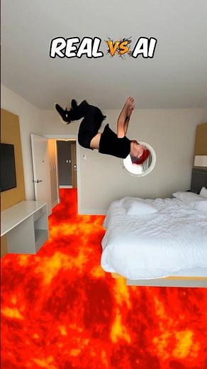 Parkour VS Ai… which one is fake? 🤣