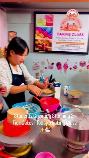 From Learning to Creating 💛 2-Tier Cake Class by My Students#kimasbakehouse