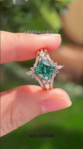 Nature Inspired Pear Cut Teal Sapphire Ring Mermaid Grove Fantasy Engagement Ring