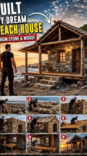 I Built a Stone & Wood Beach House From Scratch 🌊🏡