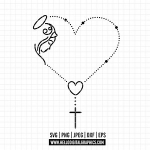 92 - Rosary of the Virgin Mary SVG, EPS, PNG - Rosary Catholic Clipart Vector. Jesus Svg. Virgin Mary Dtf. Rosary Dtf. Catholic Icons Svg - Etsy