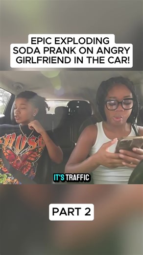 EPIC EXPLODING SODA PRANK ON ANGRY GIRLFRIEND IN THE CAR! #fyp #funny #prank #relax #mackandmia