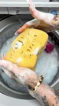 A regular wash 🙂‍↔️🫧🤍 #laundry #asmr #spongesqueezing #oddlysatisfying #sudsy #cleaning #trending