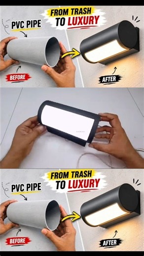 How to Make a Beautiful Wall Lamp Using PVC Pipe 💡 | Easy DIY Home Decor Craft