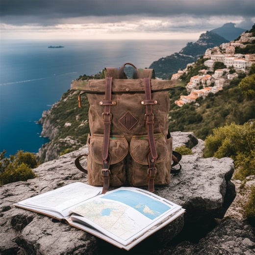 Waxed Canvas Bushcraft Backpack: Rugged Leather Camping Rucksack - Etsy