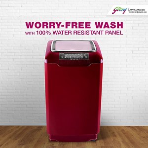No more worrying about wet clothes or humidity ruining your washing machine. Bring home a worry free wash experience with the Godrej Eon Allure's 100% water resistant control panel that ensures zero water and dust seepage, keeping the brains of your machine safe. Visit bit.ly/GodrejTopLoadWashingMachine to know more. | Godrej Appliances