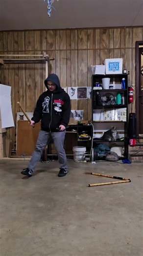 FMA footwork and working on incorporating my left hand after a strike. #FMA #triangle #footwork