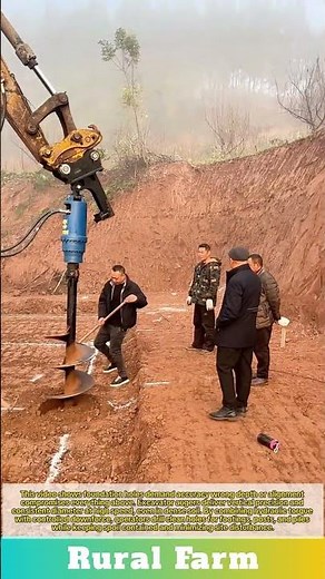 Efficiency Excavator Auger Attachment Makes Digging Foundation Holes Easy Fast Construction Hack