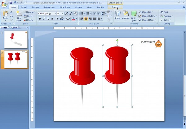 How to make a push-pin clip art graphic in PowerPoint 2007 - Part 1
