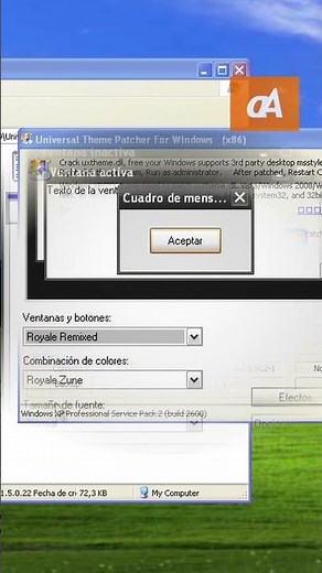 Temas visuales de terceros en Windows XP #shorts