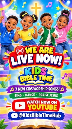 WE’RE LIVE NOW || 7 NEW Christian Kids Worship Songs || Kids Bible Time