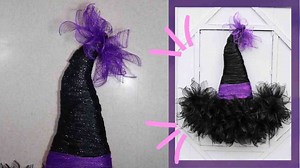 Dollar Tree DIY Witch Hat Wreath Tutorial
