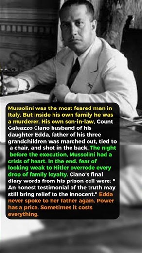 Mussolini Had His Own Son-In-Law Shot — His Daughter Never Forgave Him