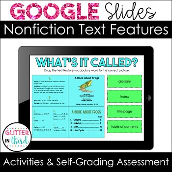 Nonfiction Text Features Activities for Google Slides   Auto-Graded Quiz