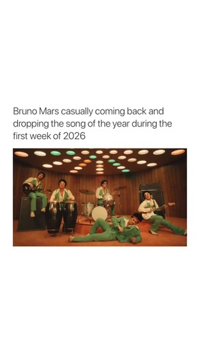 couples! 💫 on Instagram: "He’s done it again 😭 Bruno Mars has officially kicked off 2026 with a surprise return, releasing his new song I Just Might alongside a retro inspired performance video that instantly sets the tone for his next era. The visual leans into classic soul and funk influences, featuring live band instrumentation and cinematic studio lighting that feels both polished and timeless."