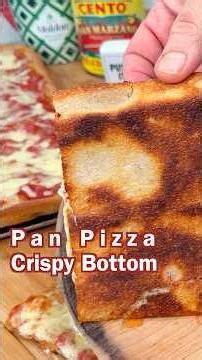 Pan pizza in a home oven with a crispy bottom #pizzasteel #pizzastone #pizzacrust #crispypizza