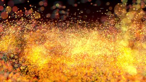 Glowing shiny sparkles with black background, 3d rendering.