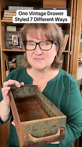 Day 7! All this week, we styled one rusty green metal vintage drawer seven different ways. A new item is coming this week…but let me know what other items you’d like to see styled! Find us at: https://stan.store/whimsybarn Around here, we do mostly vintage. 2025 is our year to vintage treasure hunt, stash & style our spaces and add “freedom” to our lives in so many ways! We specialize in vintage mystery boxes and helping people shop by decor style! Check out our online shop or jump on our email 