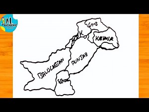 How to draw Pakistan Map Step By Step Easy | Drawing Pakistan Map | Draw Pakistan Map With Provinces