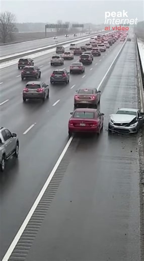 Black Ice Turns Hill Into Crash Trap — Mountain Road: Cars crested a steep hill and instantly lost traction. One after another slid silently into a pileup as drivers discovered the road was coated in invisible ice. This original video was produced by Network Media, LLC and Eric B. | Peak Internet