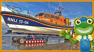 Gecko hangs out with the amazing RNLI Hoylake Lifeboat Station crew in this STEM learning video for kids. | Toddler Fun Learning