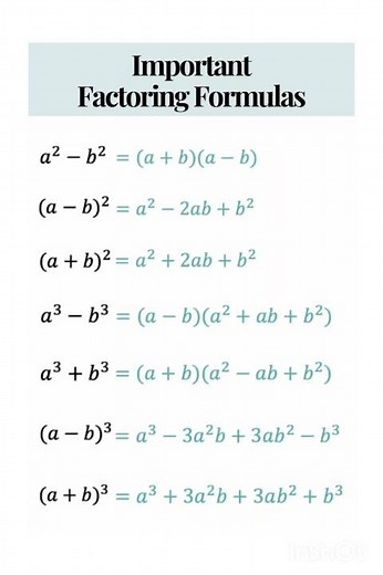 Important factoring formula