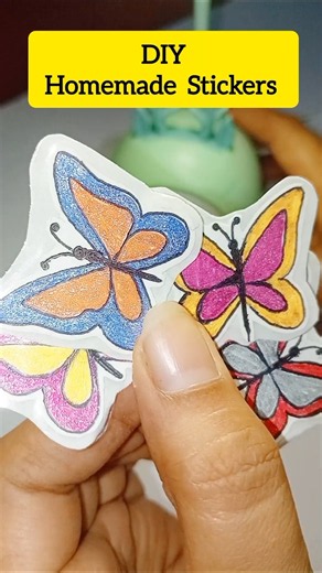 DIY Homemade Stickers 🥰😍 diy 3d sticker / diy stickers #diystickers #diycrafts #craftideas #shorts