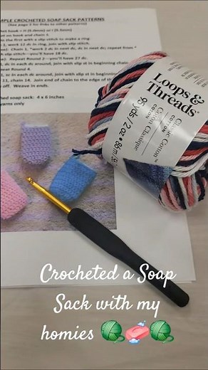 Crocheted Soap Sack #dempsdesigns #crochet #diy #crafter #shortvideo #youtubeshorts #yarn #beginner