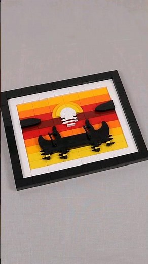 Building a LEGO Print of a Canoe at Sunset