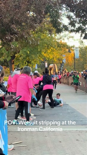 Wetsuit Stripping at Ironman California 2025